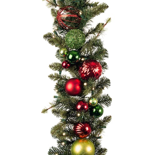 Village Lighting 9ft. Pre-Lit LED Festive Holiday Christmas Garland